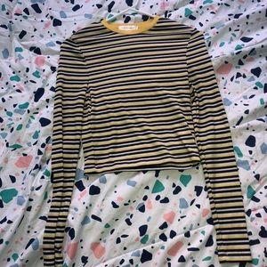 Yellow black and white striped long sleeve